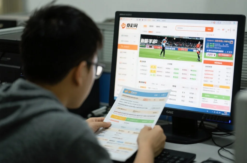 新手用户正在学习竞彩网界面